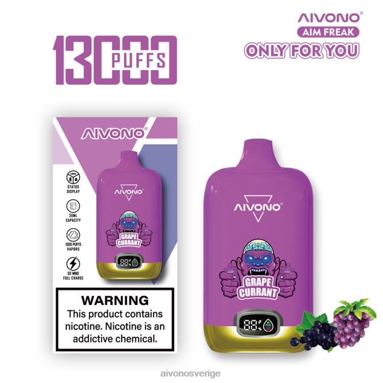 Aivono AIM FREAK 13 000 druva vinbär - 80ZTN251 Aivono Vape
